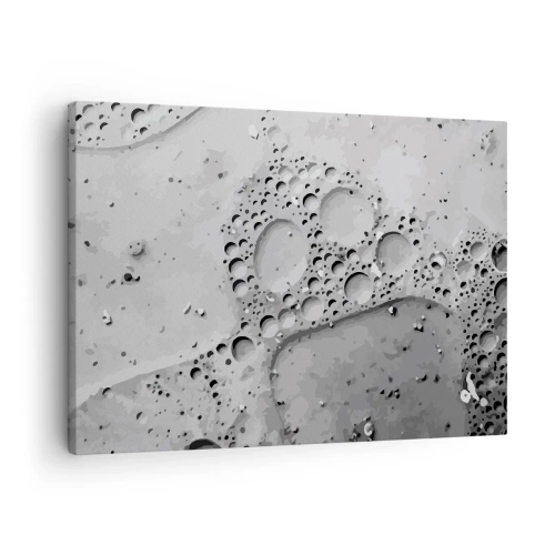 Obraz na plátně - Černobílý bublinový vzor v minimalistickém stylu - 70x50cm - Stopa po zpěněném - Moderní nástěnná dekorace do obývacího pokoje a ložnice ARTTOR