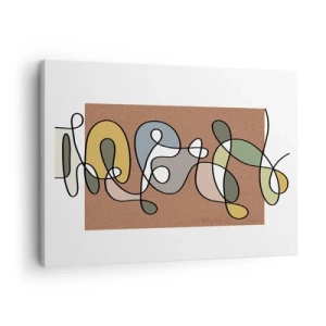 Obraz na plátně - Barevná abstrakce se skvrnami a čarami - 70x50cm - Abstrakce, která stojí za úsměv - Moderní nástěnná dekorace do obývacího pokoje a ložnice ARTTOR