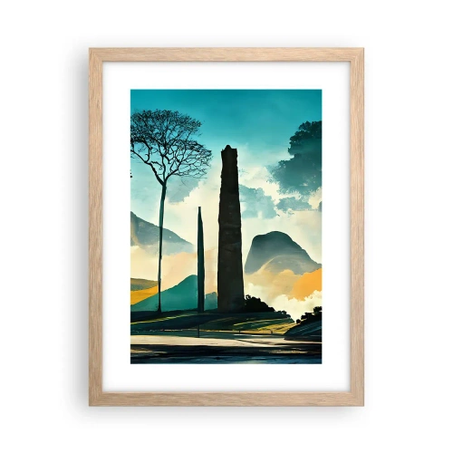 Plakát v rámu světlý dub - Výš a výš - 30x40 cm