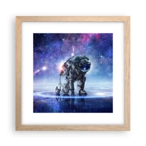 Plakát v rámu světlý dub - Hvězdné nebe nade mnou - 30x30 cm