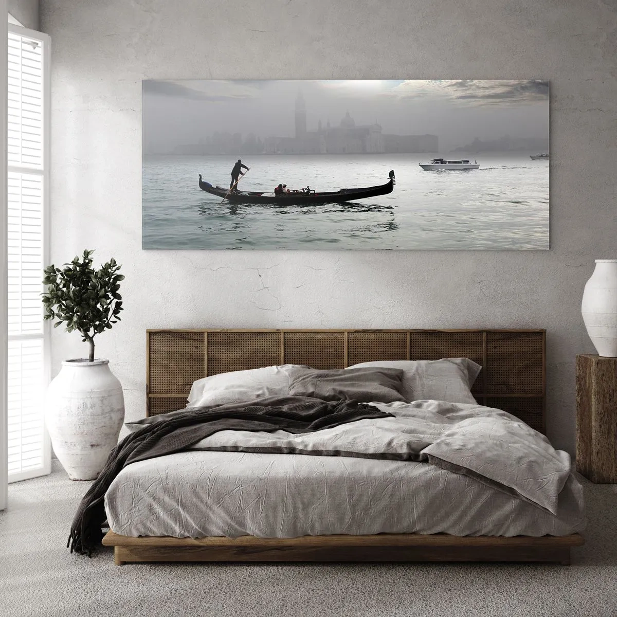 Obraz na skle - Pohádkové město z vody a mlhy - 120x50 cm