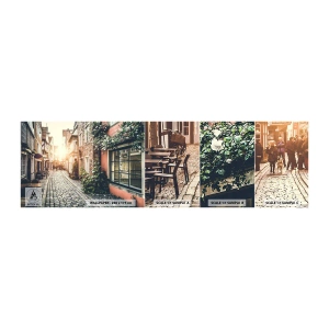 Vzor Fototapety Samolepicí Deluxe Sticker - Růžová ulička v růžové září - Město, Holandsko, Architektura - 100x30 cm