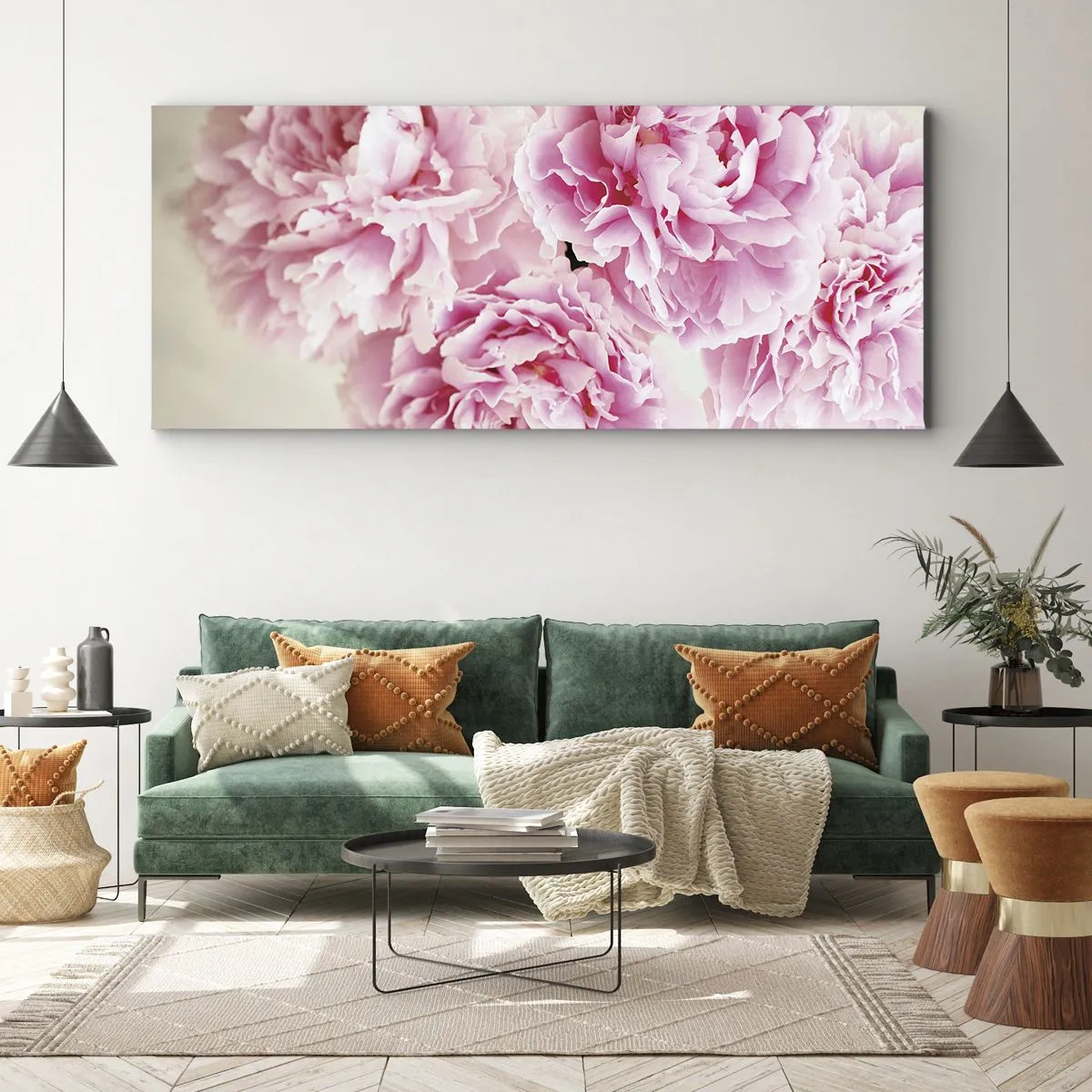 Obraz na plátně - V růžovém přepychu - 160x50 cm