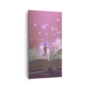 Obraz na plátně - Pozvánka do jiného světa - přečti si to! - 65x120 cm