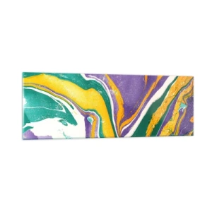 Obraz na skle - Vlny barev - 90x30 cm