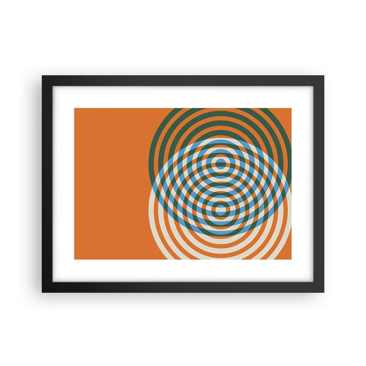 Plakát v černém rámu - Abstraktní kruhová variace - 40x30 cm