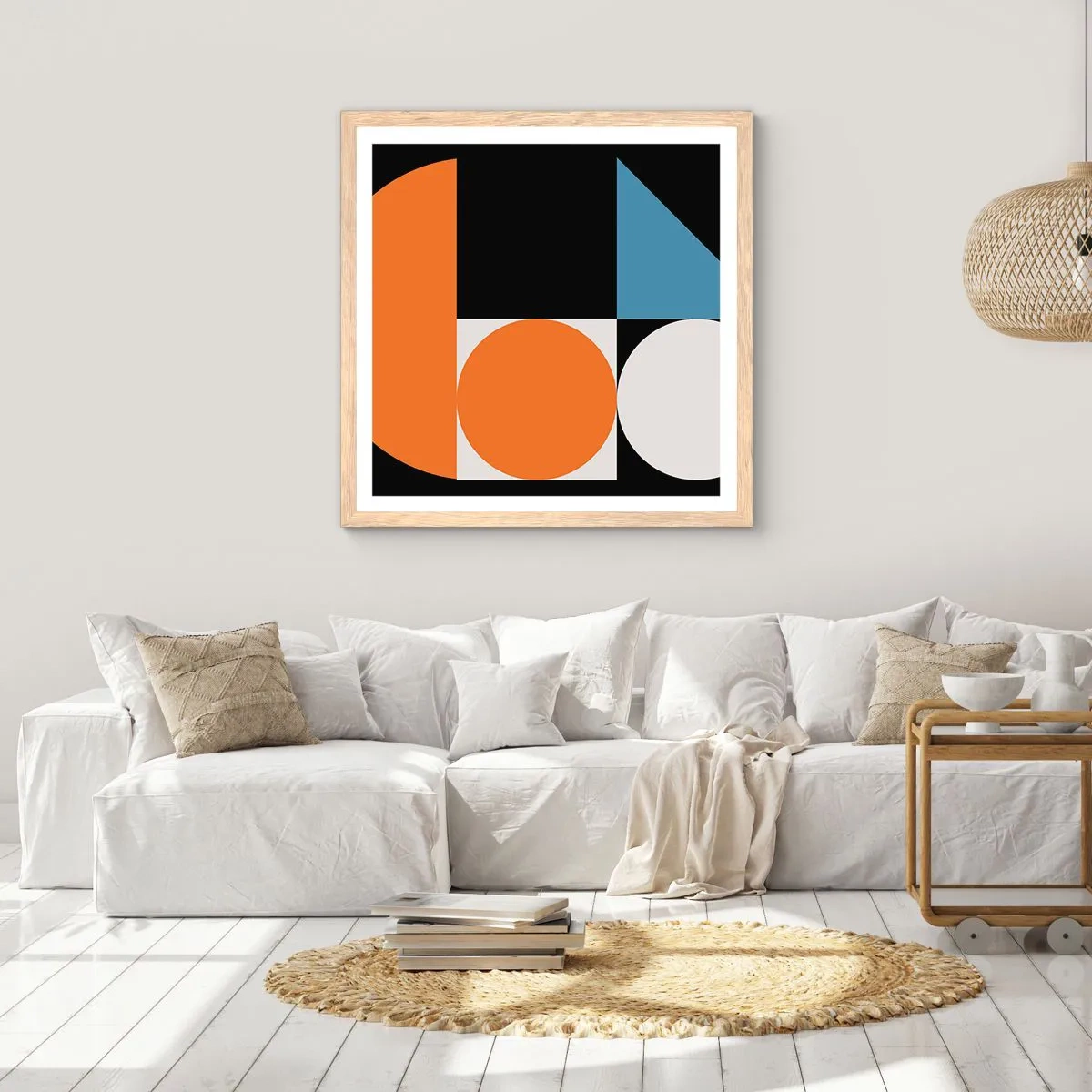 Plakát v rámu světlý dub - Figurínový systém - 60x60 cm