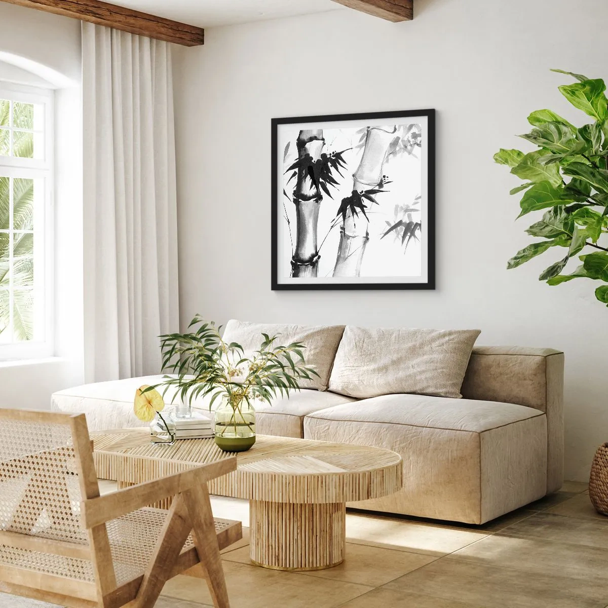 Plakát v černém rámu - Blízký záběr na orient - 40x40 cm