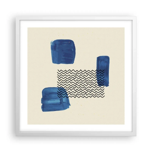 Plakát v bílém rámu - Abstraktní kvarteto - 50x50 cm