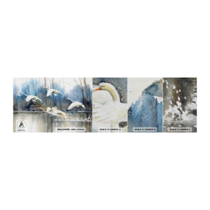 Vzor Fototapety Premium Canvas - Jako v povídce o divokých labutích - labutě, Ptactvo, Krajina - 100x30 cm