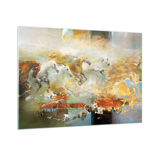 Obraz na skle - Cválá světlem - 100x70 cm