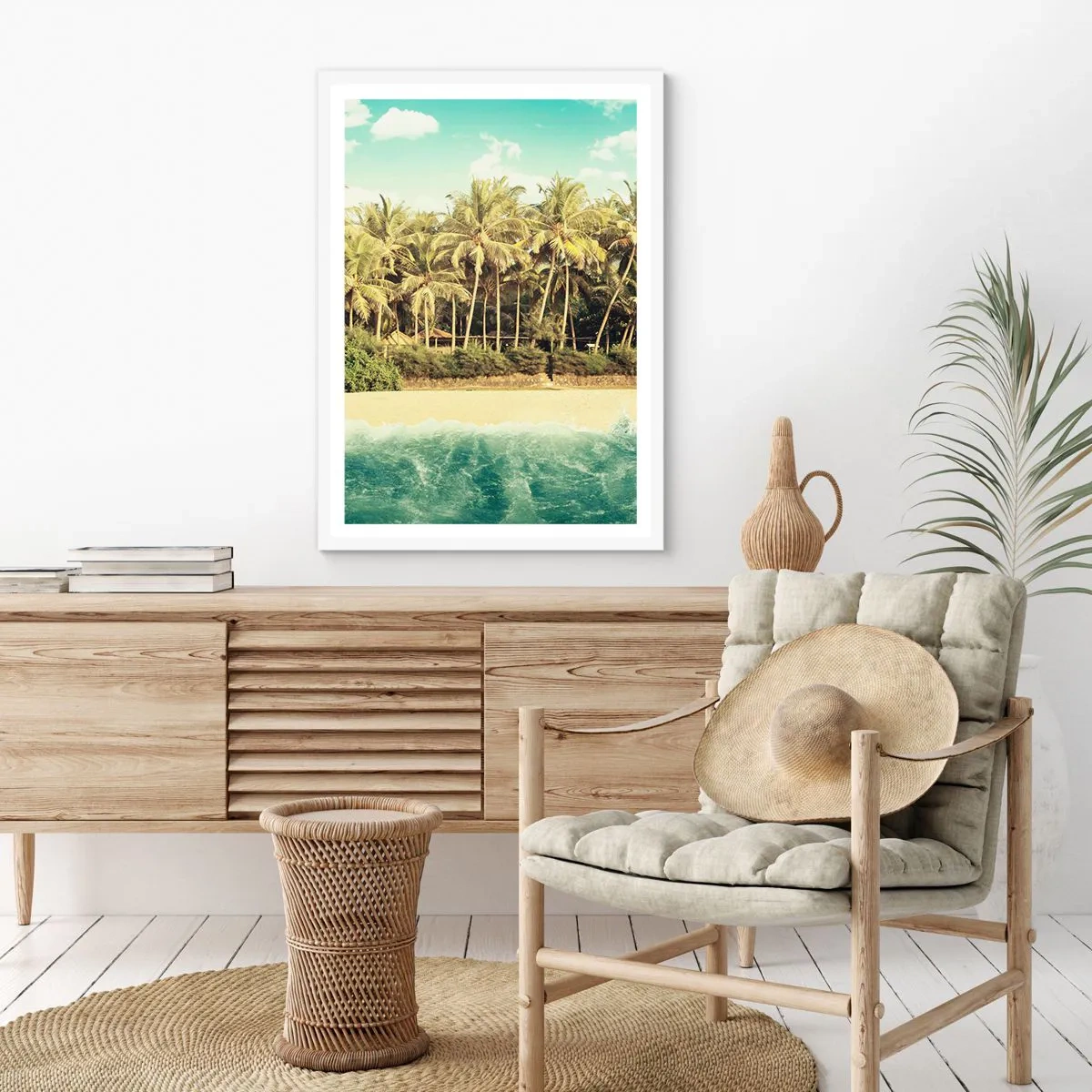 Plakát v bílém rámu - Co třeba tady? - 70x100 cm