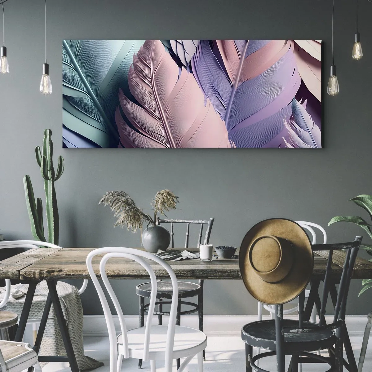 Obraz na plátně - Ptačí styl - 100x40 cm