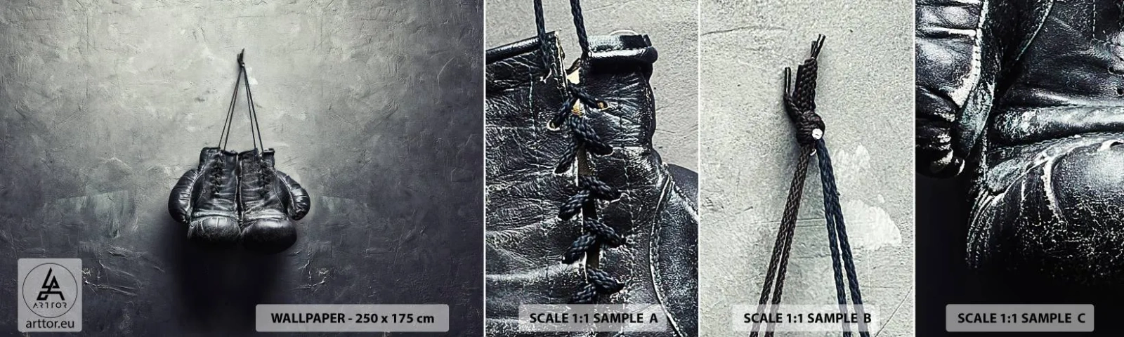 Vzor Fototapety Samolepicí Deluxe Sticker - Čas boje a čas míru - Box, Boxovací rukavice, Vinobraní - 100x30 cm