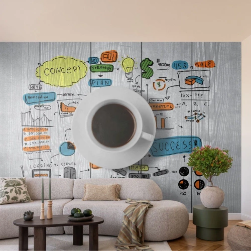 Fototapeta Standard Eco - Čas na přestávku - Grafika, Káva, Espresso - 300x210 cm