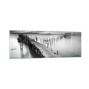 Obraz na skle - Klid zapomenutého břehu - 90x30 cm