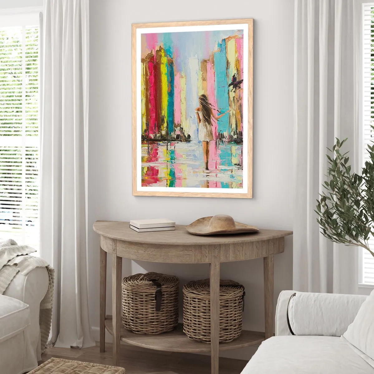 Plakát v rámu světlý dub - Pojď se mnou - 50x70 cm