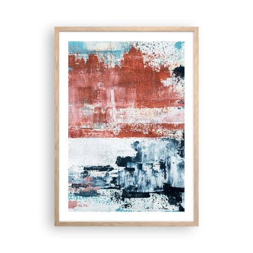 Plakát v rámu světlý dub - Abstraktní půl na půl - 50x70 cm