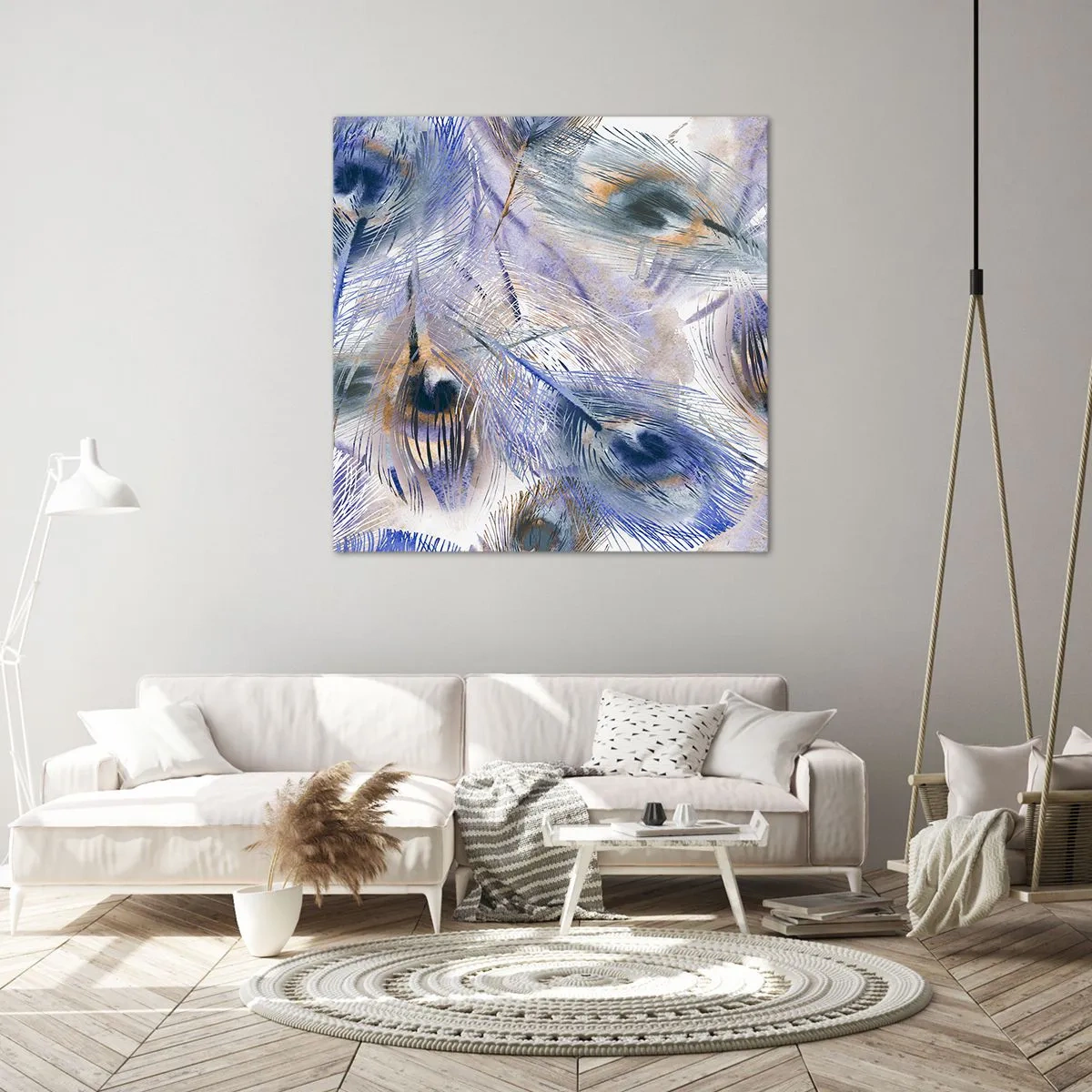 Obraz na plátně - Kompozice pavího oka - 50x50 cm