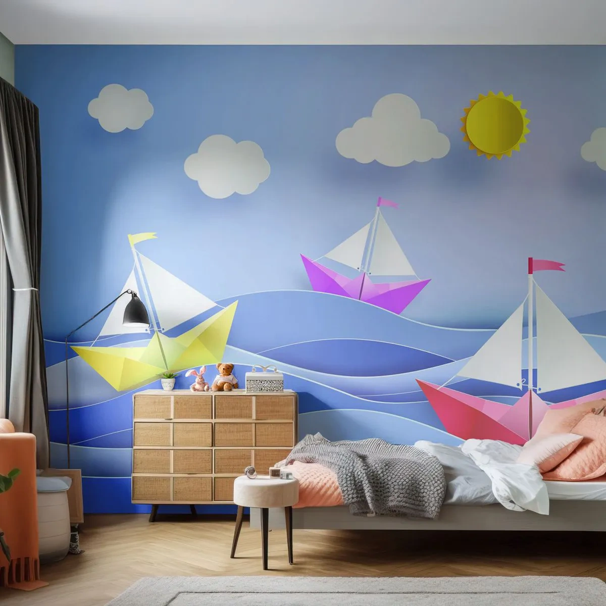 Fototapeta Premium Canvas - Ach, jak je příjemné houpat se na vlnách - Pro děti, Námořní, Lodž - 250x175 cm