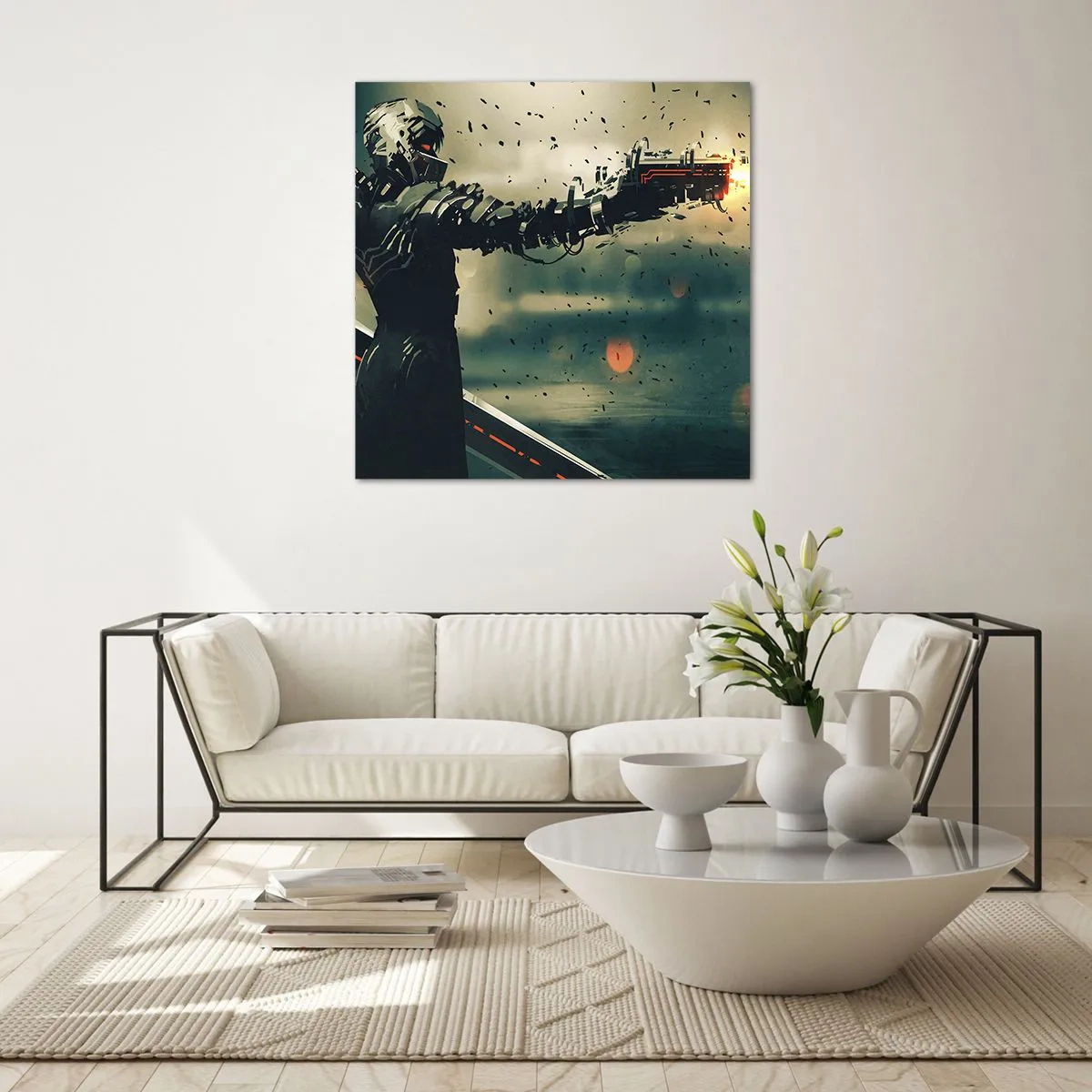 Obraz na skle - Vražedná zbraň - tvůj vlastní terminátor - 40x40 cm