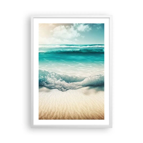 Plakát v bílém rámu - Klid oceánu - 50x70 cm