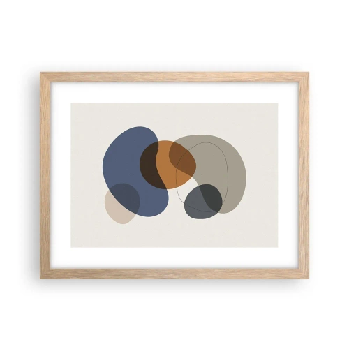 Plakát v rámu světlý dub - Kapky barev - 40x30 cm