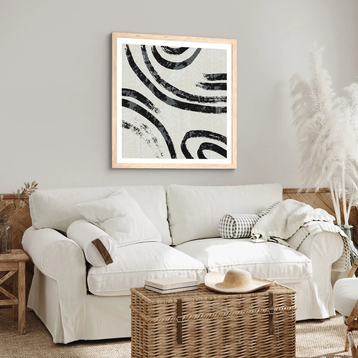 Plakát v rámu světlý dub - Napůl zastavený - 50x50 cm