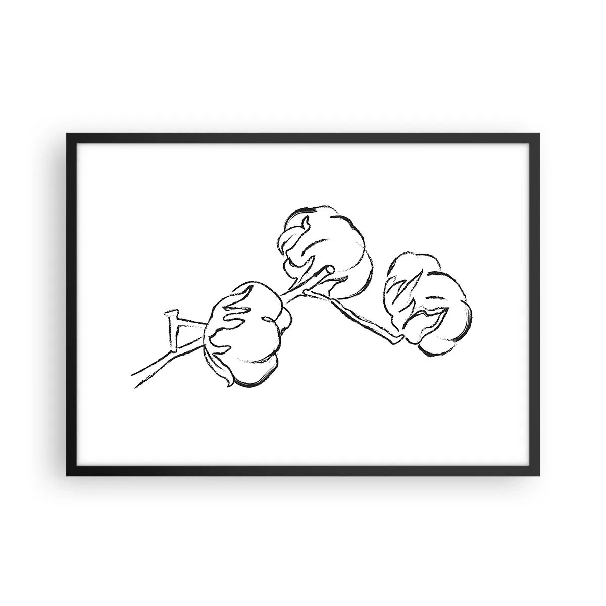 Plakát v černém rámu - Bavlněné chmýří - 70x50 cm