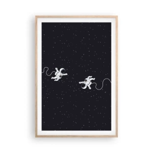Plakát v rámu světlý dub - Kosmický tanec - 61x91 cm