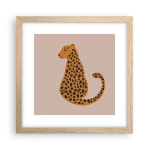 Plakát v rámu světlý dub - Leopardní vzor je v módě - 30x30 cm