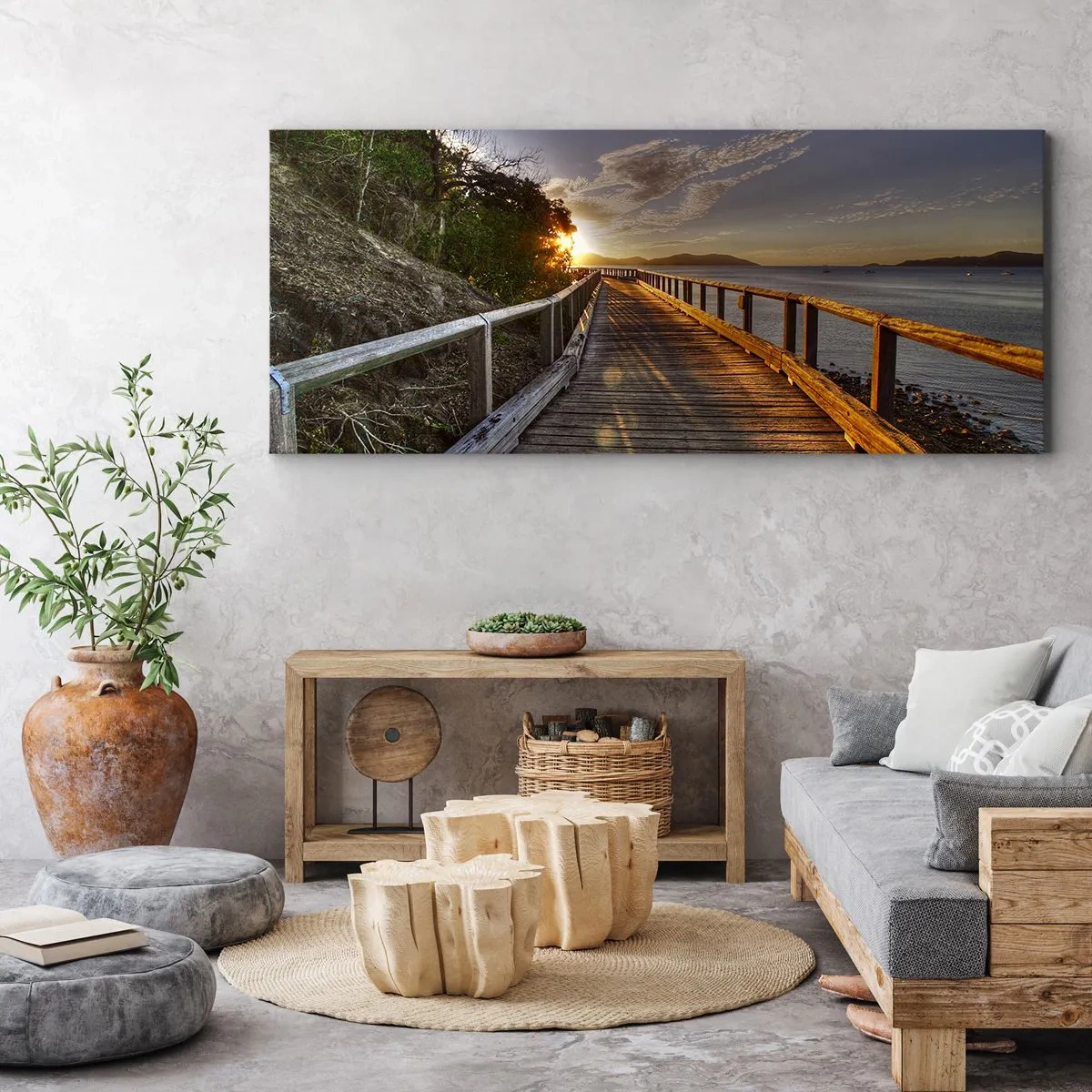 Obraz na plátně - Jít, stále jít směrem ke slunci - 160x50 cm