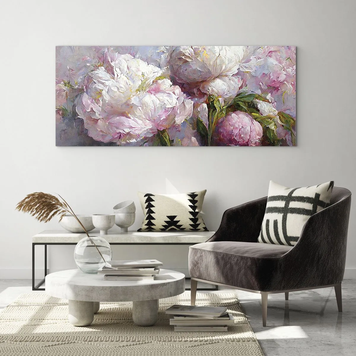 Obraz na skle - Kytice překypující životem - 100x40 cm