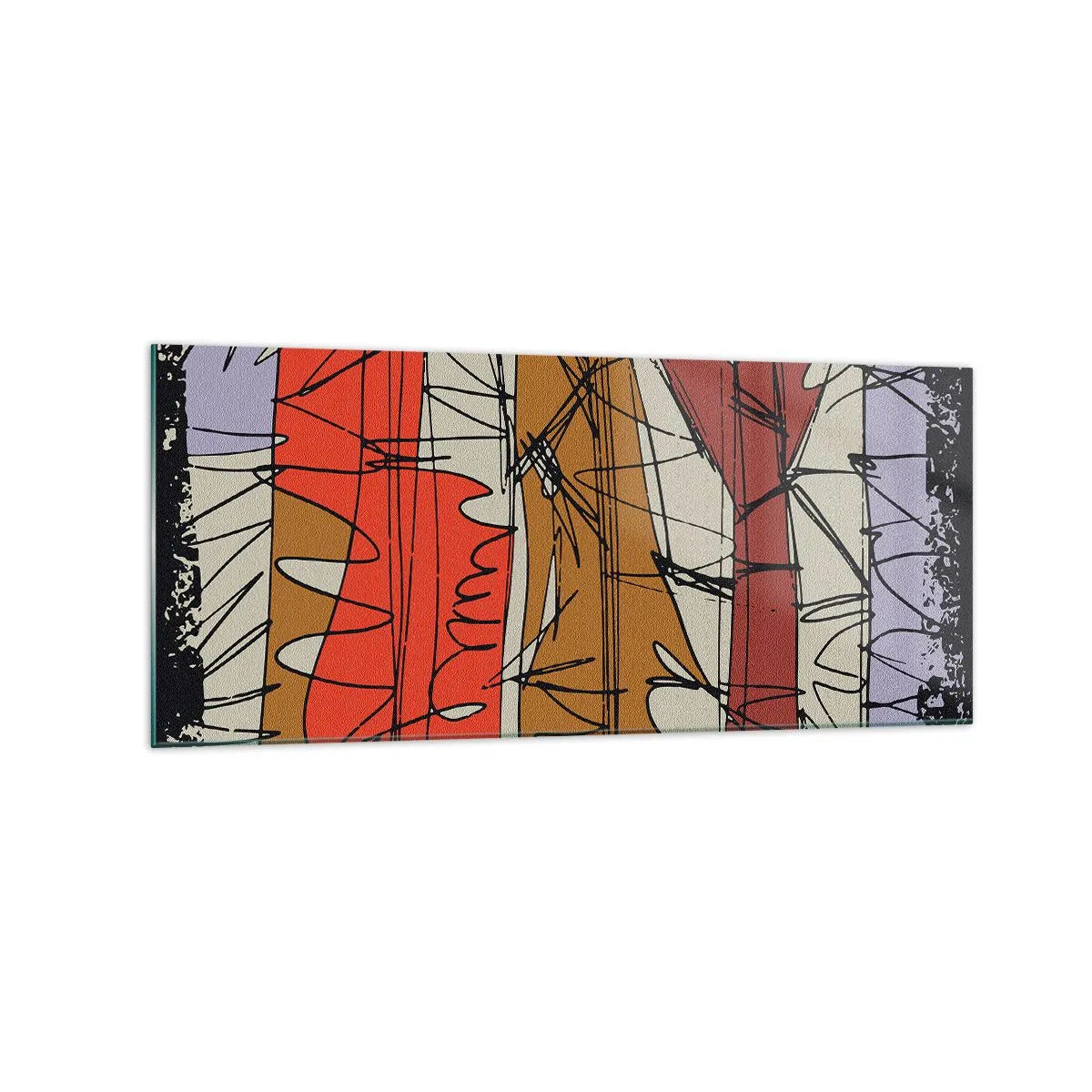 Obraz na skle - Spontánní kompozice - 120x50 cm