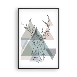 Plakát v černém rámu - V geometrickém lese - 61x91 cm