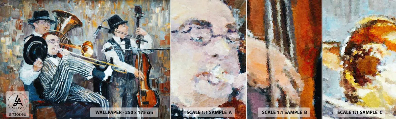 Fototapeta Vzorek Standard Eco - Celý tento jazz - Hudba, Kapela, Hudební nástroje - 100x30 cm