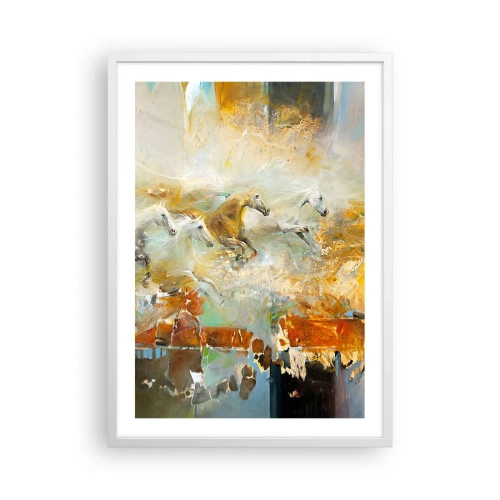 Plakát v bílém rámu - Cválá světlem - 50x70 cm