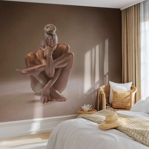 Fototapeta Premium Sand - Jednota těla a ducha - Tělo, Žena, Modelka - 200x140 cm