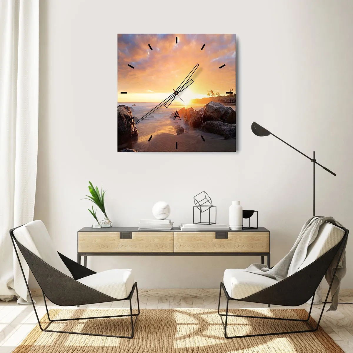 Nástěnné hodiny - Světlý večerní vánek - 30x30 cm