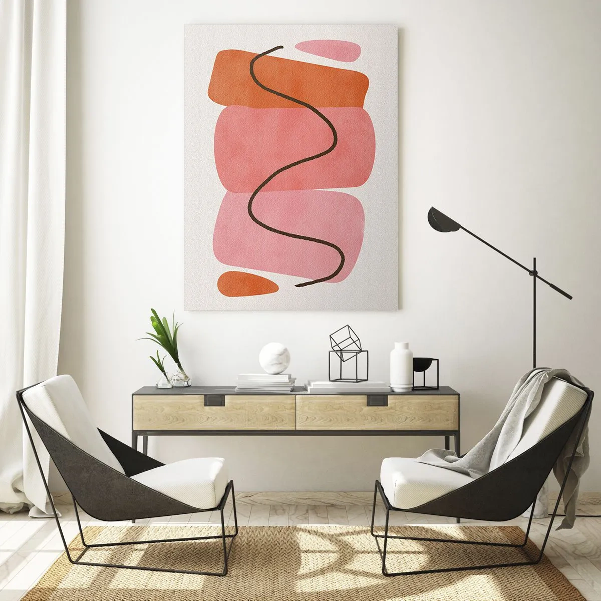 Obraz na skle - Jemný pohyb forem - 50x70 cm