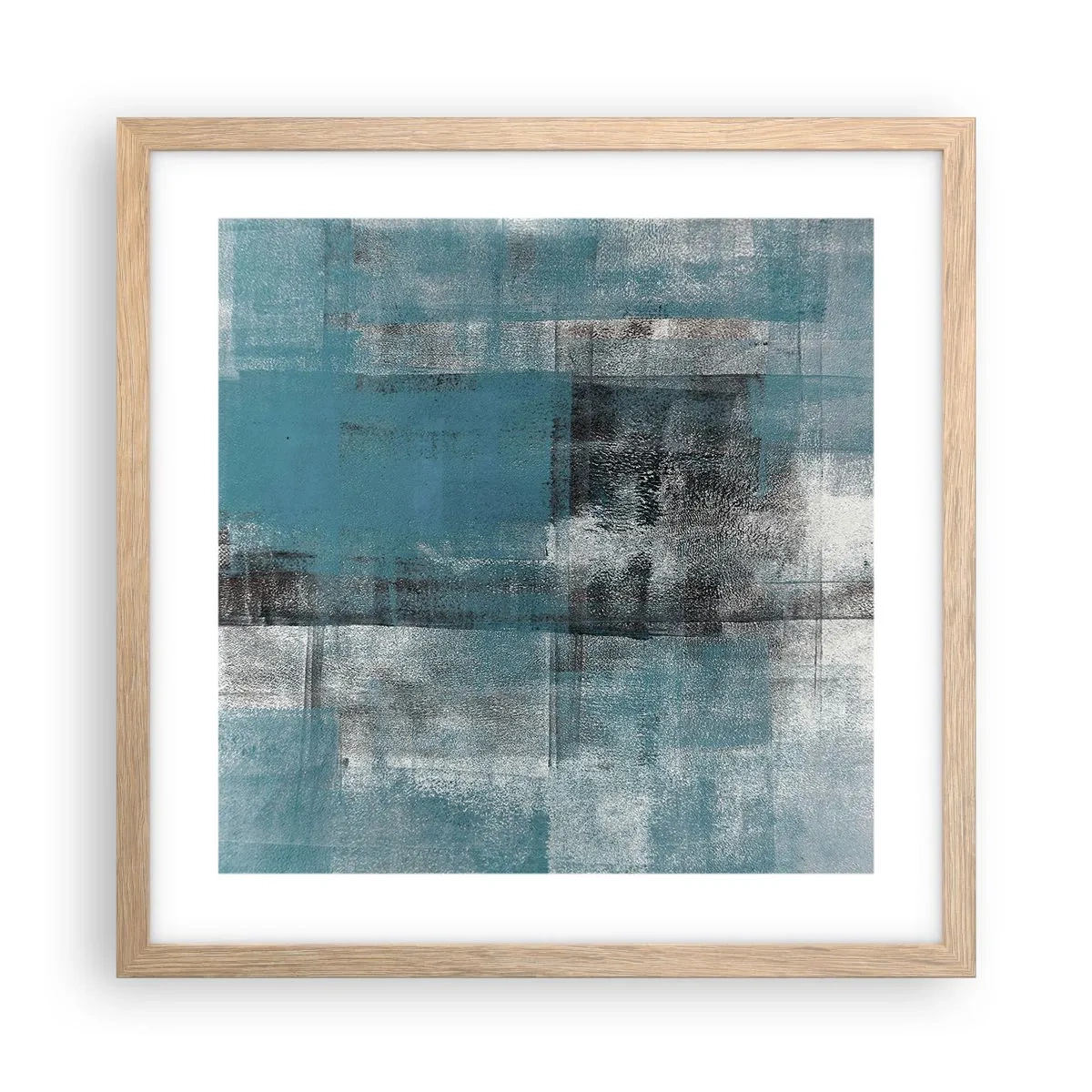 Plakát v rámu světlý dub - Voda a vzduch - 40x40 cm