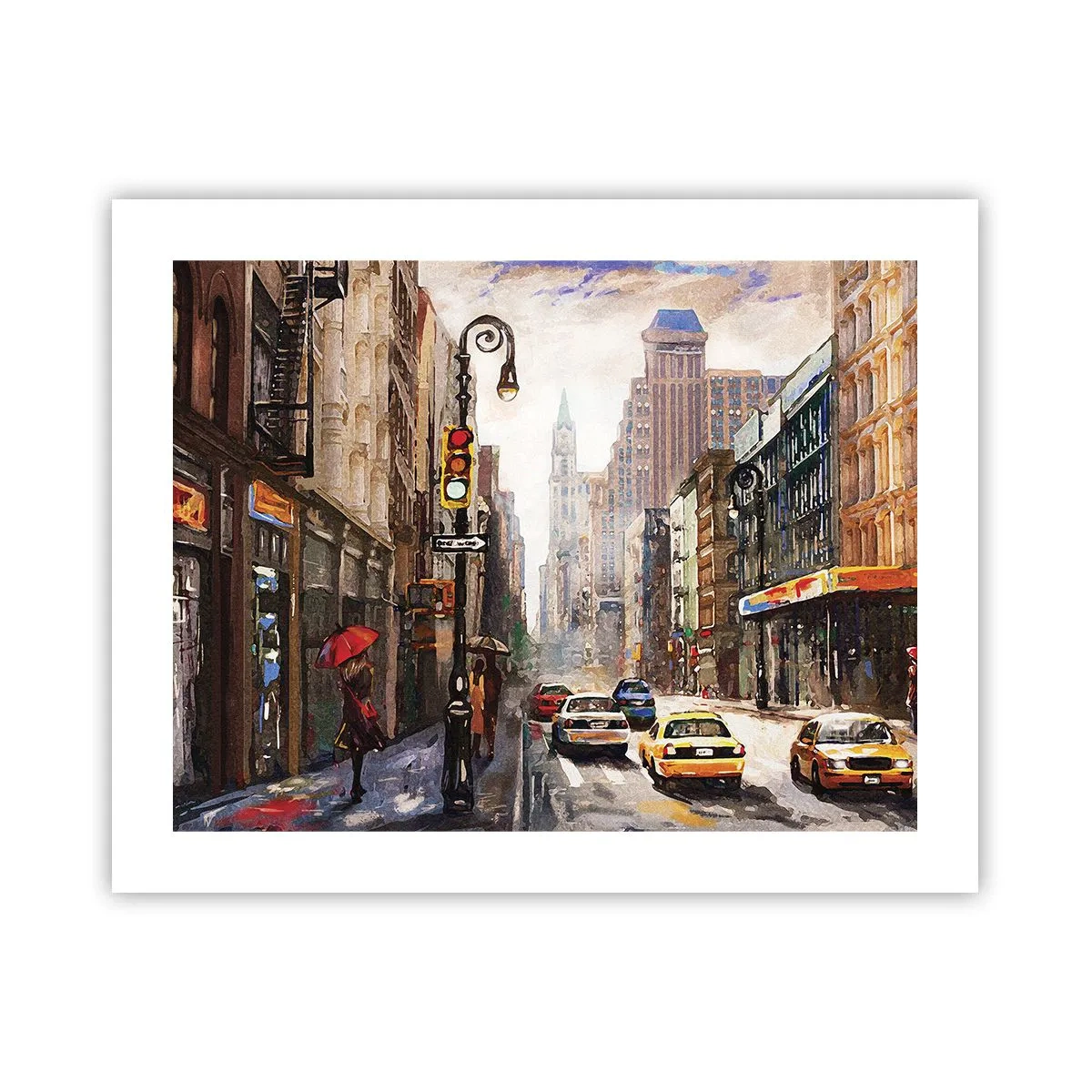 Plakát - New York – barevný i v dešti - 50x40 cm