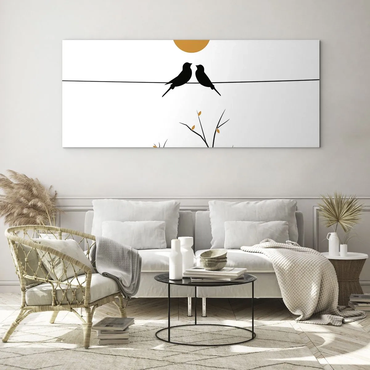 Obraz na skle - Slavíčí večer - 120x50 cm
