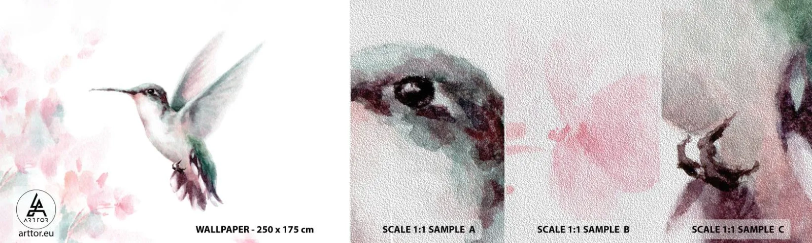 Vzor Fototapety Premium Sand - Mávání - Kolibřík, Pták, Kus - 100x30 cm