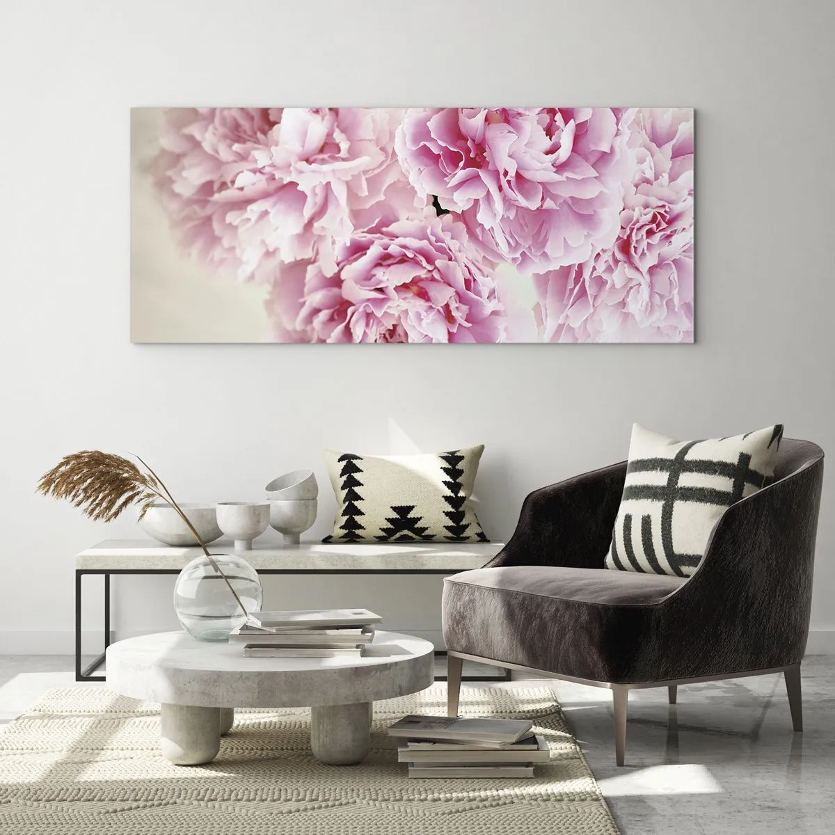Obraz na skle - V růžovém přepychu - 120x50 cm
