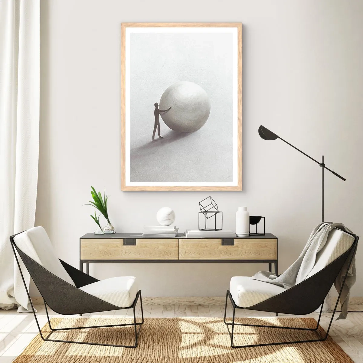 Plakát v rámu světlý dub - Hra života - 40x50 cm