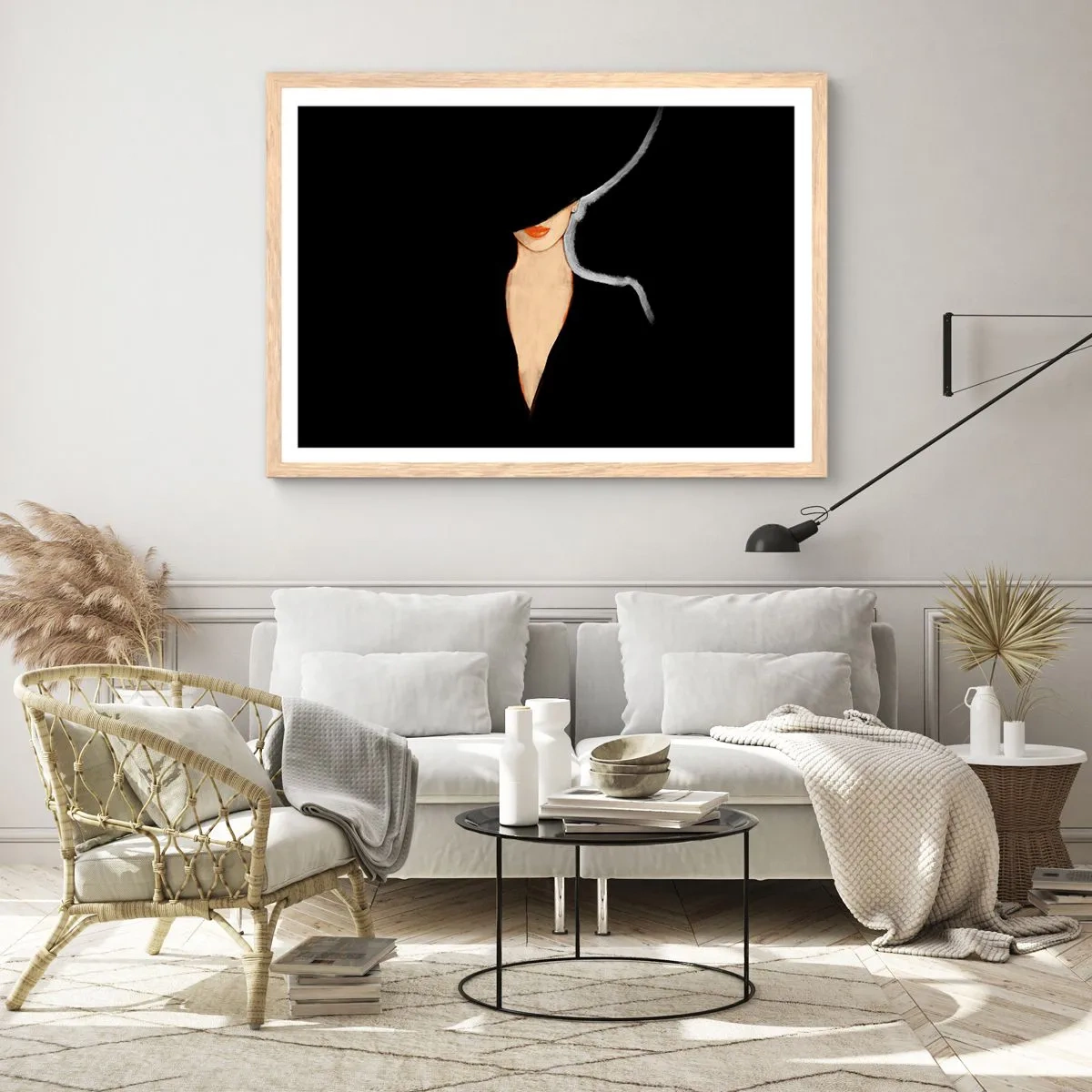 Plakát v rámu světlý dub - Elegance a styl - 50x40 cm