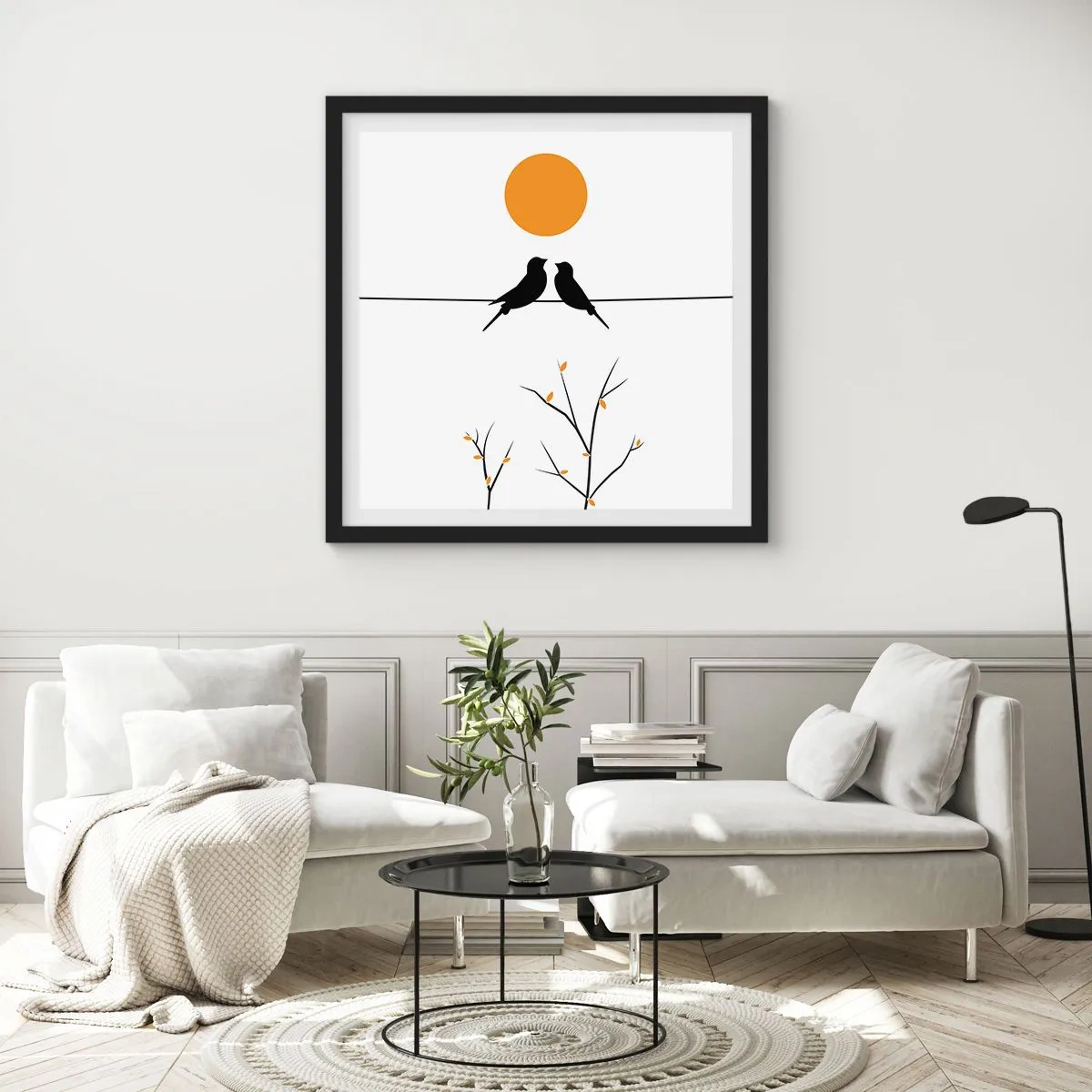 Plakát v černém rámu - Slavíčí večer - 50x50 cm