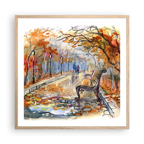 Plakát v rámu světlý dub - Společně putovat podzimem - 60x60 cm