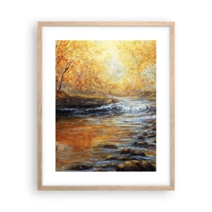Plakát v rámu světlý dub - Zlatý potok - 40x50 cm